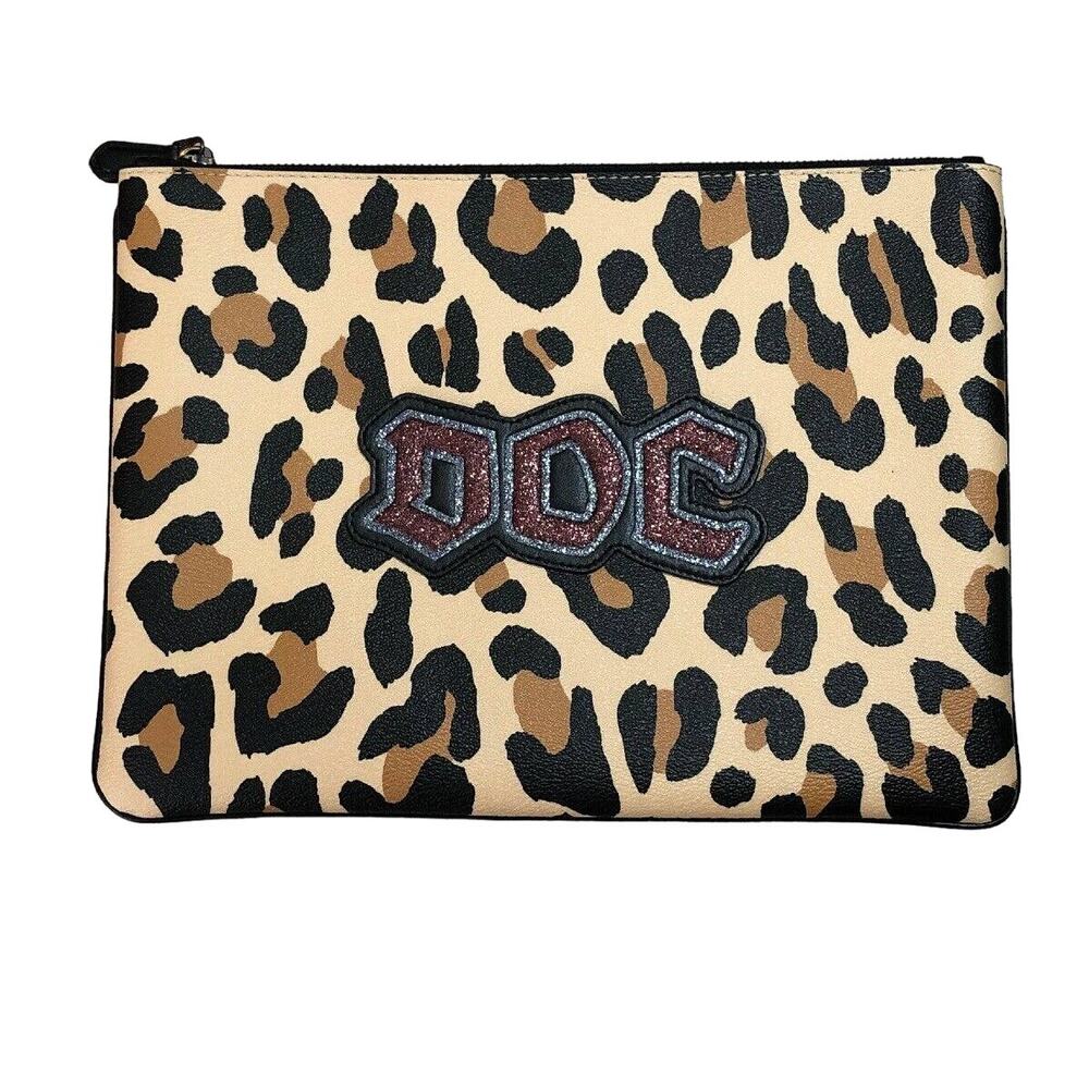 Coach Leopard Snow White Glitter DOC Clutch Pouch
